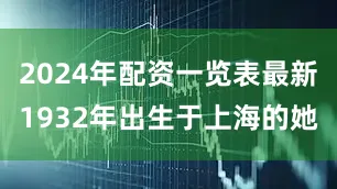 2024年配资一览表最新1932年出生于上海的她
